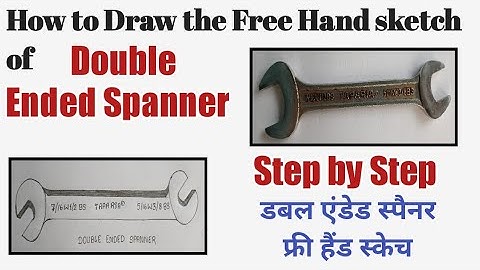 How to draw Double Ended Spanner || Double Ended Spanner kaise draw kare Step by Step