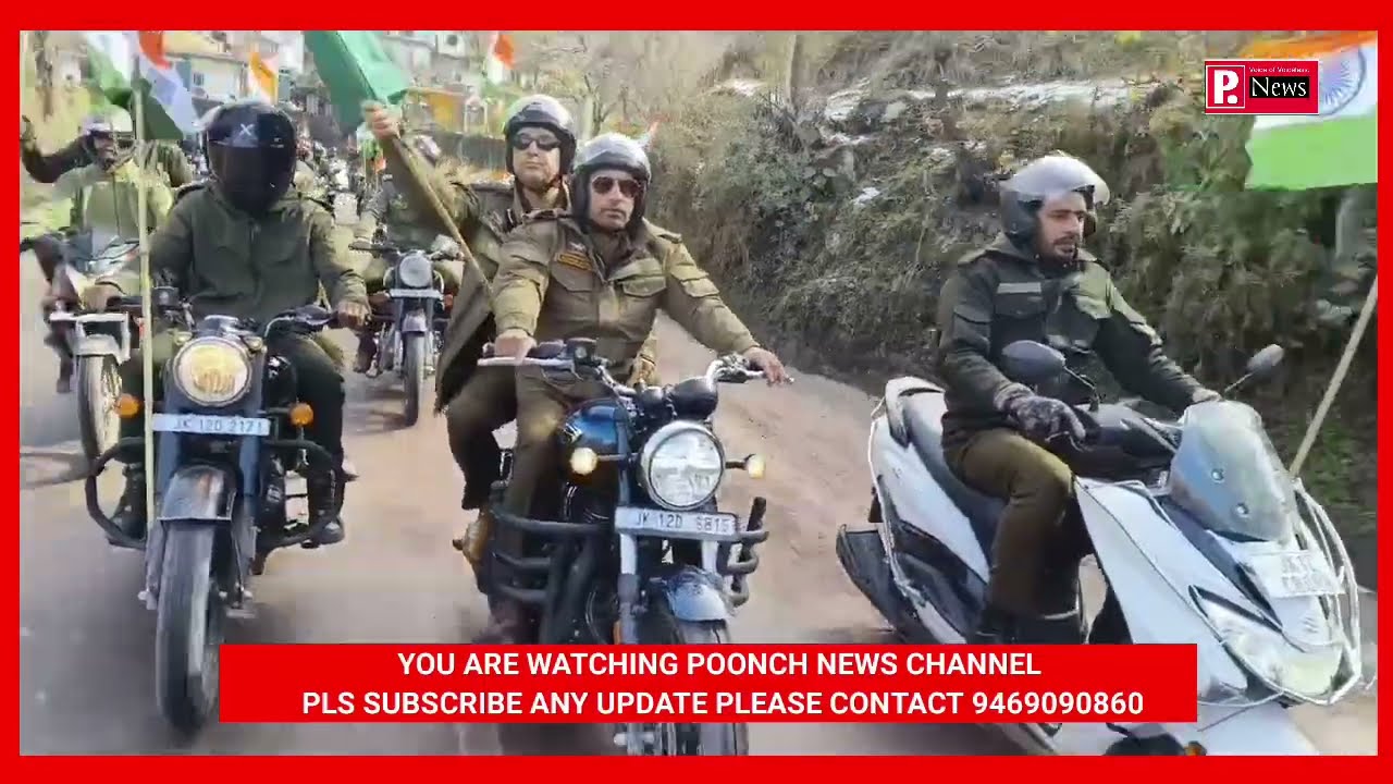 On the occasion of Republic Day, a 24 km Tiranga Bike Rally was organised by District Police Poonch 