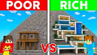 POOR vs RICH Mountain House Build Challenge in Minecraft!
