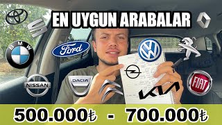 500.000  700.000 TL ARASI ALINABİLECEK 2.el ARABALAR ! 2023 GÜNCEL