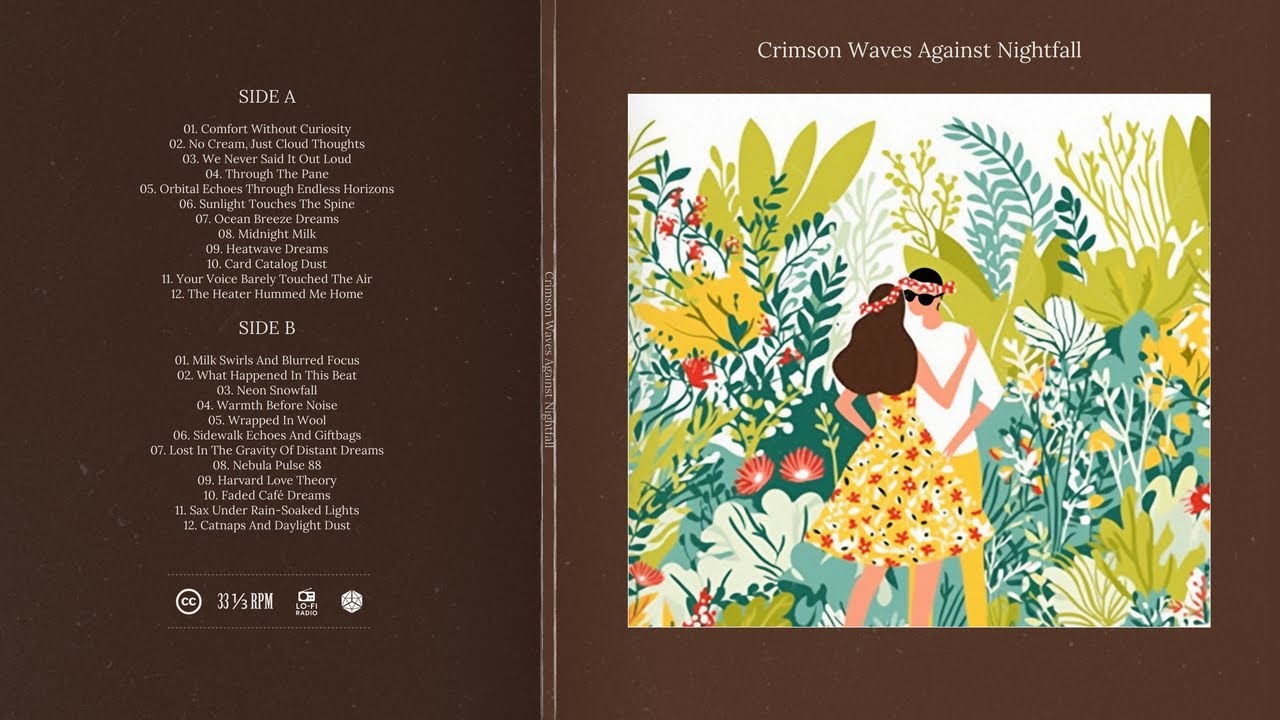 Crimson Waves Against Nightfall Vinyl | Kat Records Presents Ocean Dreams & Midnight Whispers