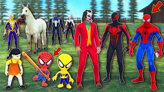 TEAM SPIDER-MAN VS Bad Guy Joker Venom - Challenge Rescue Spiderman kid and squid game by Joker