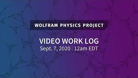 Wolfram Physics Project: Video Work Log Monday, Sept. 7, 2020 [Part 1]