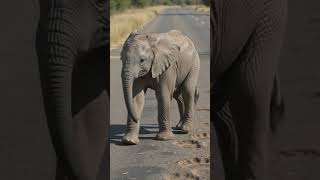 Rocky Superstar crossing the road.#elephant #road #learning #viral #trending #nature #shortvideo