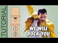 We Will Rock You - Recorder Flute Tutorial - Queen 🤴🏻