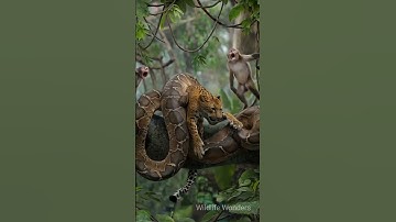 Leopard vs Python: Intense Jungle Battle! #animals #animallife #wildanimals #wildlife