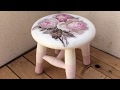 Taburete decorado con decoupage/stool decorated with decoupage (ENG SUB)