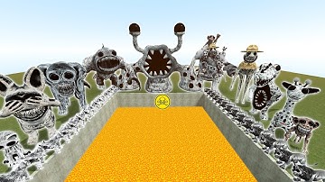 DESTROY ALL ZOONOMALY MONSTERS FAMILY & MONSTERS POPPY PLAYTIME 3 in LAVA POOL - Garry