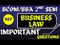 Business Law IMP Questions | BBA/BCom 2nd Semester Most Expected