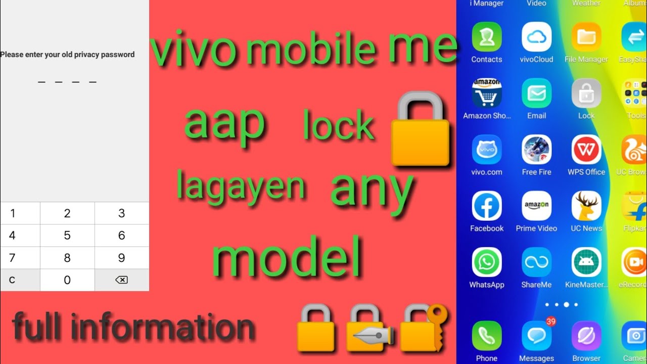 how to set app lock 🔒 in vivo how to set aap lock vivo y91i and any