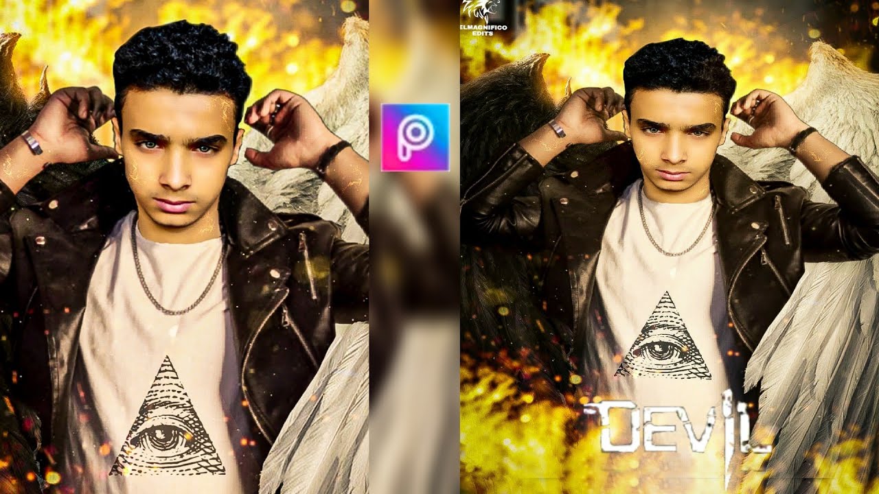 DEVIL WINGS CONCEPT - Photo Editing tutorial in Picsart Step by Step_ ELMAGNIFICO EDITS