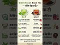 ग्रीन टी vs ब्लैक टी: सेहत के लिए कौन सी चाय है सबसे बेस्ट? जानिए पूरी सच्चाई! #healthylifestyle