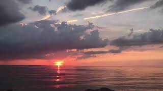 Sunset time lapse over lake Michigan