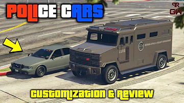 COP CARS !! Unmarked Cruiser & Police Riot Customization & Review - GTA 5 Online Chop Shop DLC  !!!
