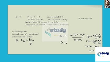A system consists of two particles  At 0 one particle is at the origin; the other, which has a mas