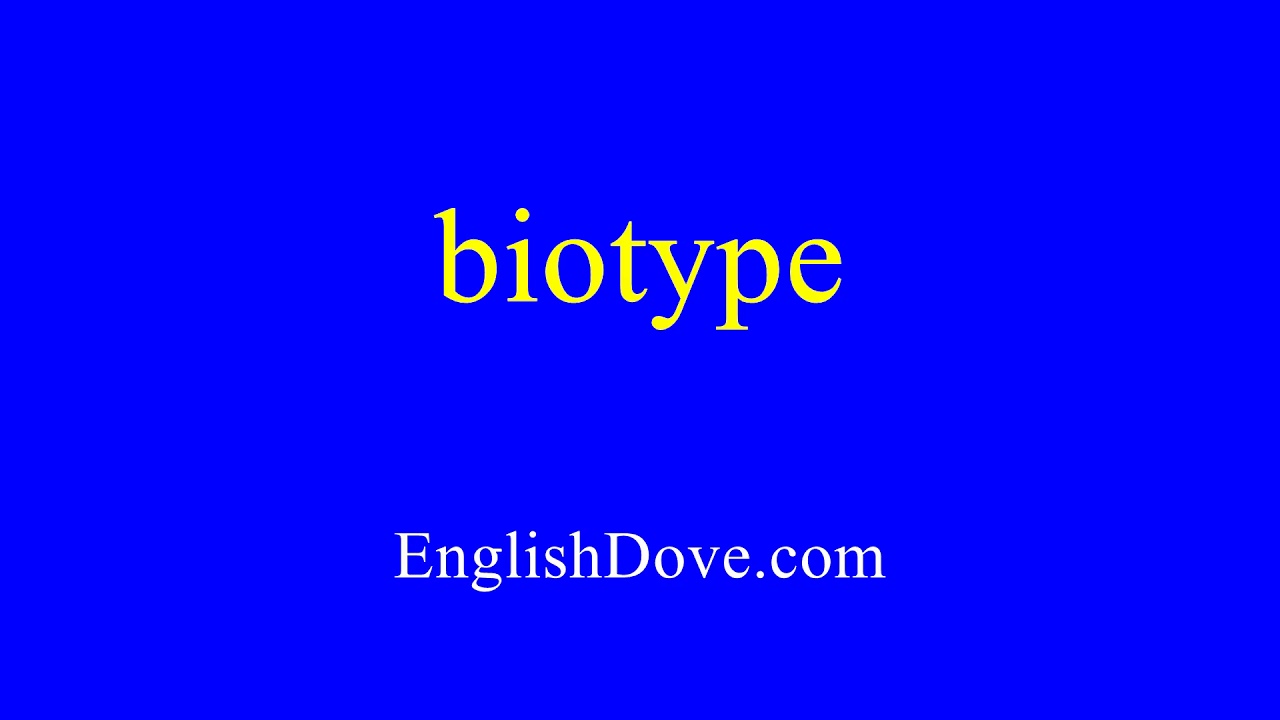 How to pronounce biotype in American English.