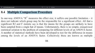 AIOU I 8614 I Unit I 08 I 8.4 I Multiple Comparison Procedure