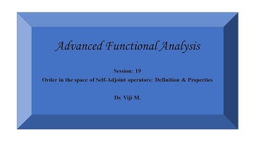Advanced Functional Analysis: Session 19 by Dr. Viji M.