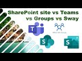 SharePoint sites vs Teams vs Groups vs Microsoft Sway