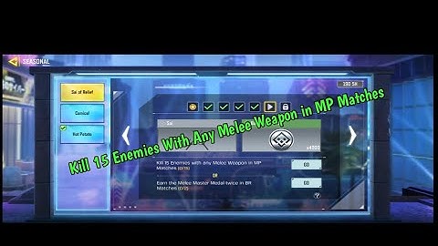 Kill 15 Enemies with any Melee Weapon in MP Matches CODM