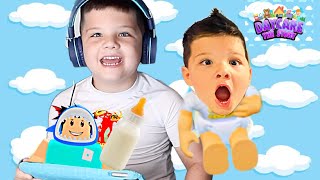 Caleb is a BABY in ROBLOX Lets PLAY Pretend PLAY ROBLOLX DAY CARE with DAD