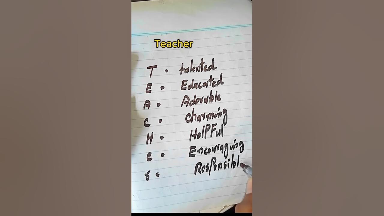 Teacher full Form handwrite YouTube teacher-full-form-handwrite-youtube