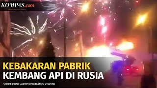 Ledakan Warna-warni di Langit Rusia akibat Pabrik Kembang Api Terbakar