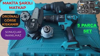 Makita 5 Li Set Taşlama-Somun Sıkma-Hilti -Dal Budama-Akülü Vidalama Şarjlı Matkap İncelemesi