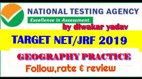 NTA NET/jrf GEOGRAPHY PRACTICE SET 1 .. IN HINDI/ by diwakar yadav