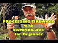 Processing Firewood with Camping Axe / キャンピングアックスの使い方(初級編)