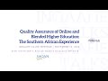 INQAAHE Talks QA Of Online And Blended HE The Southern African Experience