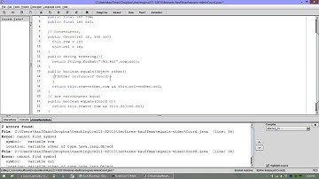 Java: Creating equals(Object) methods