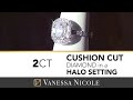 Custom engagement ring  2ct cushion cut engagement ring   vanessa nicole jewels