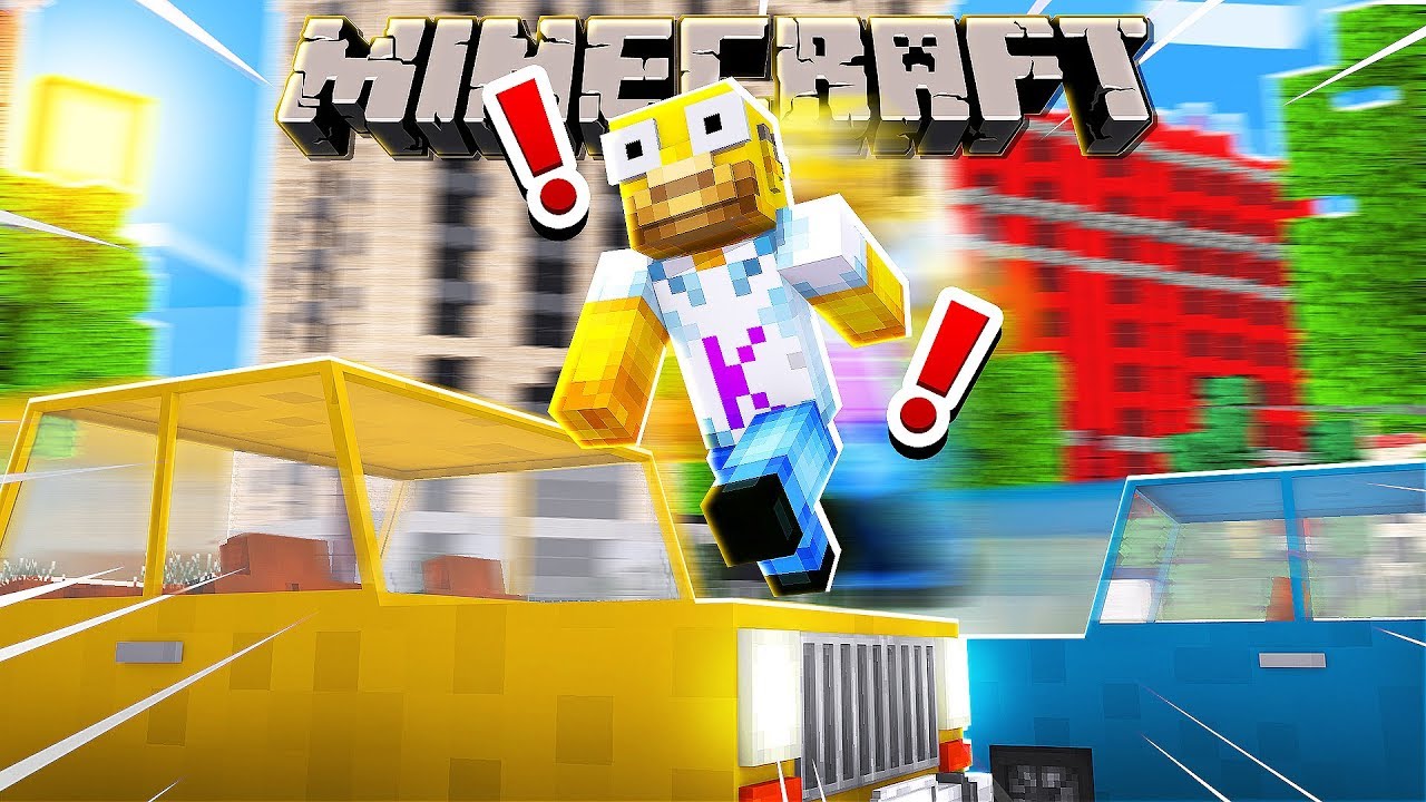 SALTANDO POR LOS COCHES EN MINECRAFT 🚗😂 - YouTube