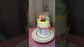 pretty birthday cake #reels #birthday #birthdaycake #cakedecorating #cakerecipe #cakedesign