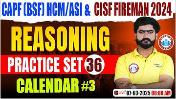 CISF Fireman Reasoning 2024 | Calendar | CAPF HCM/ASI Reasoning |CISF Reasoning By Kuldeep Sir