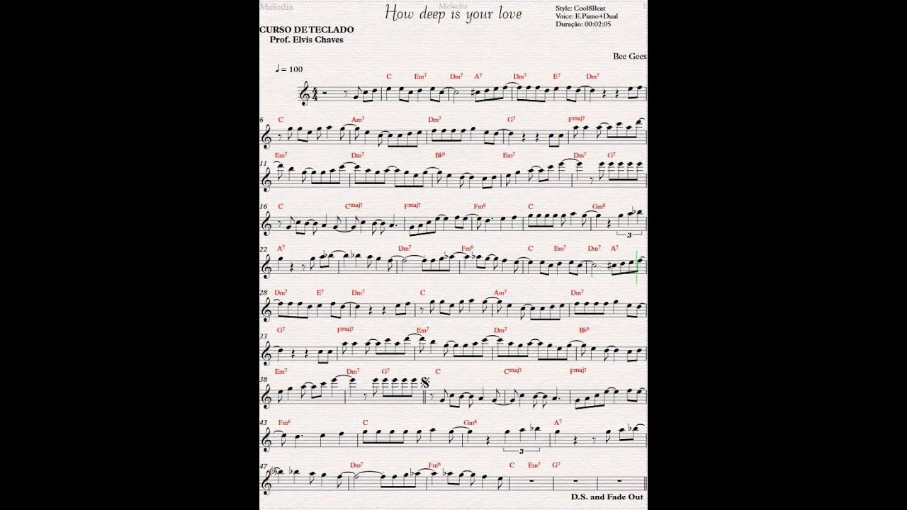 🎼 How deep is your love - 2585 - Bee Gees - Tutorial Partitura