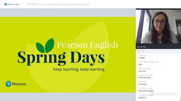 Pearson English Spring Days: how to teach engaging classes for exam success by Billie Jago