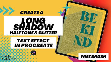 Create a Long Shadow Halftone and Glitter effect in Procreate – 3D Glitter Procreate (FREE Brush)