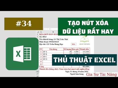 Thủ thuật Excel – Tạo nút xóa dữ liệu tuyệt hay trong excel