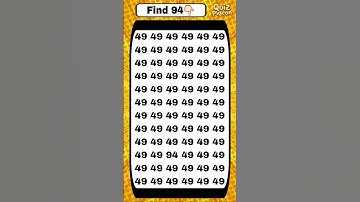 Find The Number 94 #iqtest #quiztime #numberpuzzle