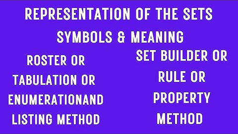 Set builder or Rule or Property Method,Representation of the Sets,Set builder or Rule  Method,Symbol