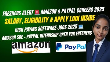Amazon SDE Jobs 2025 + PayPal Internship 2027 🚀 | Salary, Eligibility & Apply Links #hiring #amazon