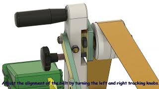 DIY No-Weld Tilting Belt Grinder Plans EP4: Manually tensioning a belt 3D Animation