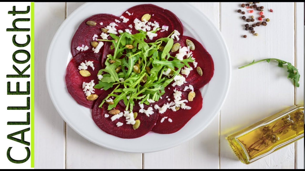 Rote Bete Carpaccio vmit Feta. Sommerliches Rezept und Vorspeise - YouTube