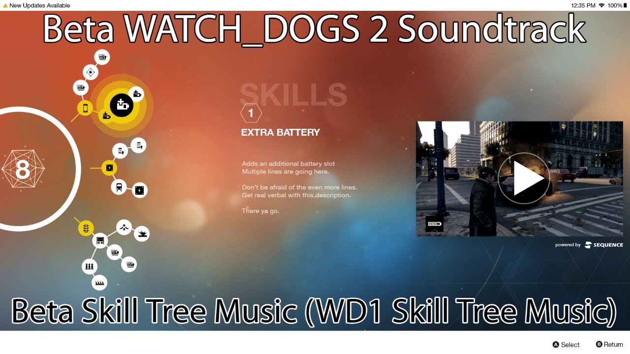 Beta WATCH_DOGS 2 Soundtrack - Beta Skill Tree Music (WD1 Skill Tree Music)