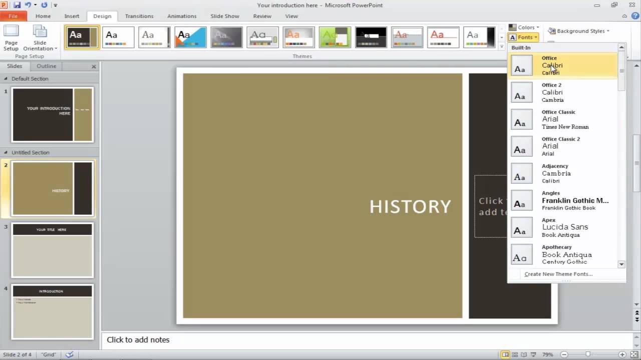 how to start a new presentation using the integral theme