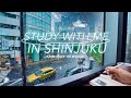 4hour study with me  ambient ver  a rainy day in shinjuku tokyo  with countdownalarm