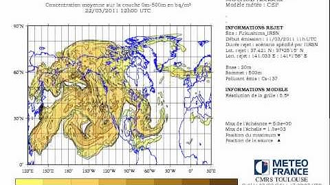 Fukushima Daiichi  Modeling the dispersion of radioactive releases into the atmosphere globally -