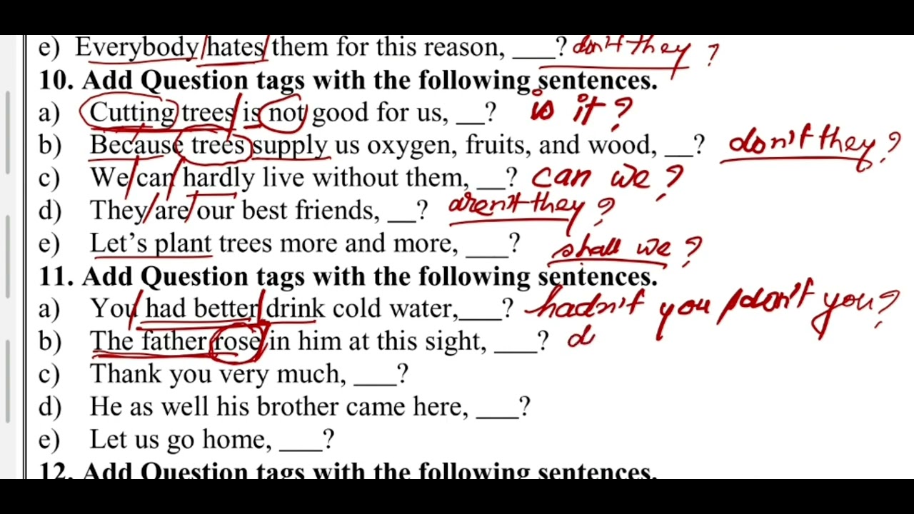 SSC Tag Question Exercise Part 02 YouTube Ssc Tag Question Exercise Part 02 Youtube